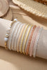 10pcs Pearl Beaded Bracelets Set- Yellow