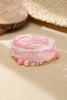 10pcs Pearl Beaded Bracelets Set- Pink