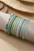 10pcs Pearl Beaded Bracelets Set- Blue