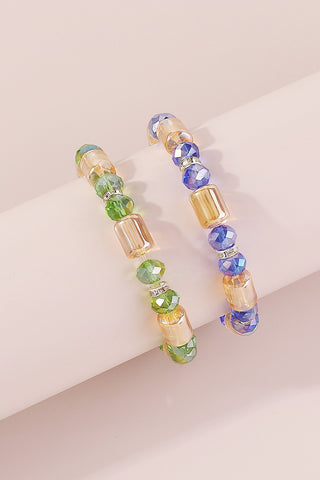 Iridescent Beaded Bracelet Set