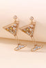 Cocktail Glass Rhinestone Drop Earrings