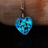 Glow in the Dark Blue Heart Necklace