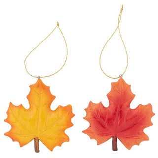 Set of 2 Autumn Maple Leaf Ornament