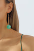 Green Long Round Ball Drop Earrings