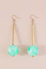 Green Long Round Ball Drop Earrings