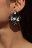 Beaded LOVE Heart Earrings