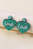 Beaded LOVE Heart Earrings