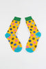 Yellow Polka Dot Neon Color Crew Socks