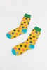 Yellow Polka Dot Neon Color Crew Socks