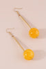 Yellow Long Round Ball Drop Earrings