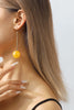 Yellow Long Round Ball Drop Earrings