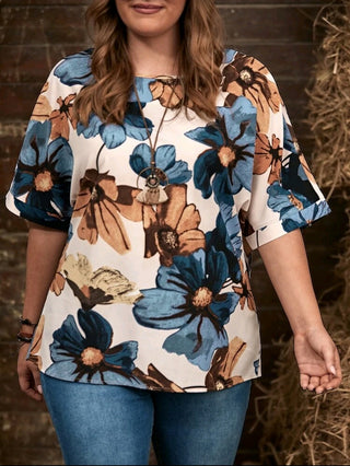 Plus All Over Floral Print Blouse