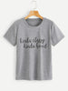 Gray Slogan Graphic Tee