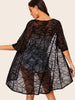 Open Front Geo Print Sheer Kimono