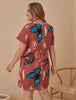 Plus Butterfly Print Tunic Dress