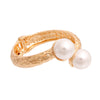 Chunky Hammered Gold Pearl Bracelet