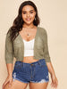 Plus Solid Open Front Crop Cardigan