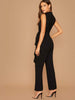 Sequin Detail Lace Bodice Ruffle Trim Jumpsuit