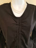 Ruched Tie Up Front Long Sleeve Top