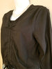 Ruched Tie Up Front Long Sleeve Top