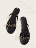 Studded Bow Decor Flat Sliders