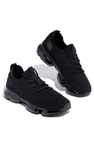 Lace Up Fashion Sneakers- Black