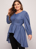 Plus Bishop Sleeve Blouse