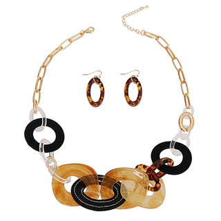 Multi Texture Link Necklace Set