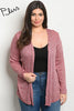 PLUS size Burgundy Cardigan