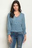 Blue Top with Long Sleeves