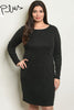 PLUS size Black- Silver Dress