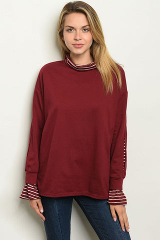 The Chillaxing on the weekend Burgundy Pullover