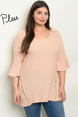 PLUS Peek-A-Boo Peach Top