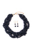 Navy Choker Necklace and Earring Set