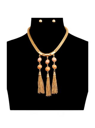 Tassel Beads Necklace Set