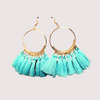 Set of 2 Tassel Charm Drop Earrings