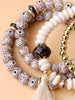 4pcs Tassel Charm Beaded Bracelet