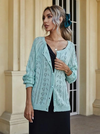 Knit Raglan Sleeve Cardigan