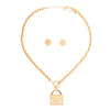 Designer Gold Ball Toggle Necklace