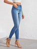 Washed Cuffed Hem Skinny Jeans