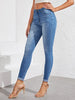 Washed Cuffed Hem Skinny Jeans