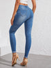 Washed Cuffed Hem Skinny Jeans