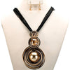 Black Cord Pearl Pendant Set