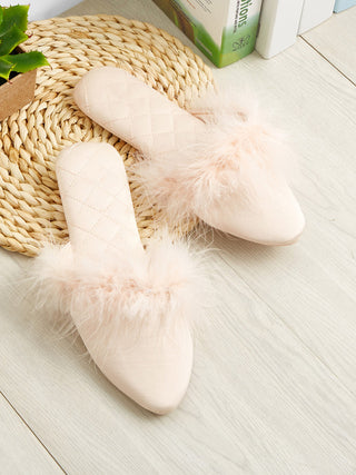 I feel like Royalty Luxury Feather Slippers