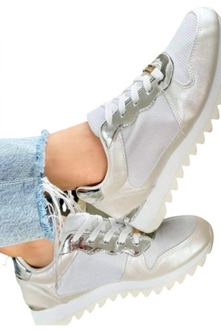 White/ Pearled Women Sneakers