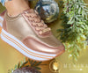 Rose Gold Women Sneakers with Platform