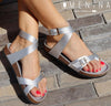 Silver Strappy Sandal