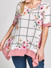 Plus Floral Short Sleeve Top