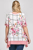 Plus Floral Short Sleeve Top