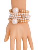 Gold and Cream Bubble Gum Pearl Bracelets